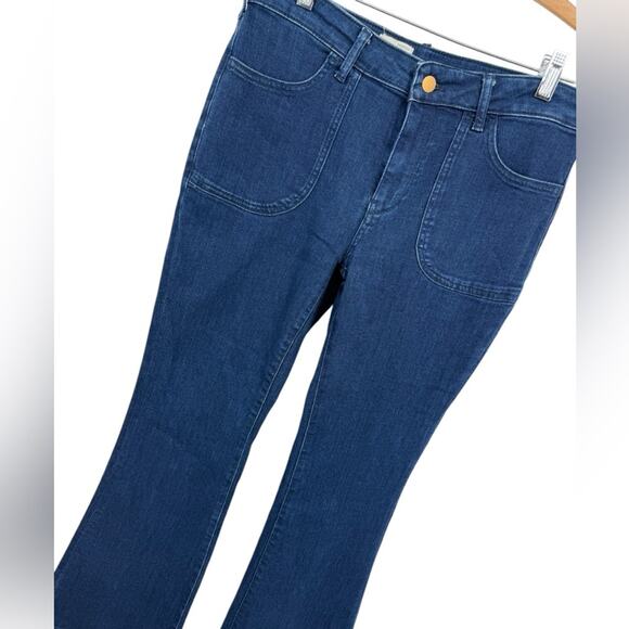 Pilcro ANTHROPOLOGIE Dark Wash Mid-Rise Flare Leg Jeans Women’s Size 29 - Picture 4 of 6